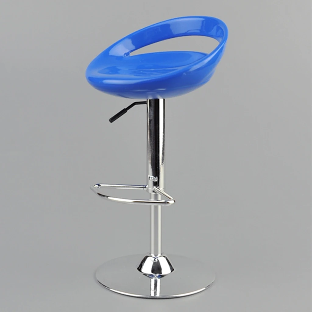 1/6 Scale Dollhouse Bar Family Rotating Round Swivel Foot Chair Pub Bar Stool for 12