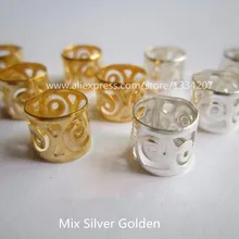 5000 шт./упак., Золотой/силв, dread, дредлок, шарик, Регулируемый зажим для манжеты, приблизительно 9 мм, отверстие