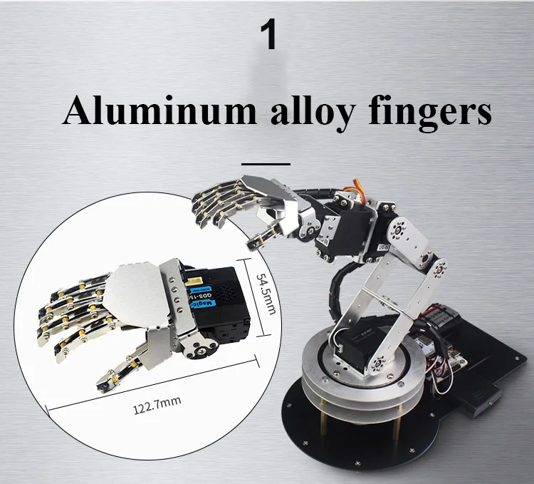 DIY humanoid biped robot arm 6DOF5 относится к 6 Серводвигатель Arduino arm пять пальцев сплав танцевальные перчатки гуманоид пульт дистанционного управления