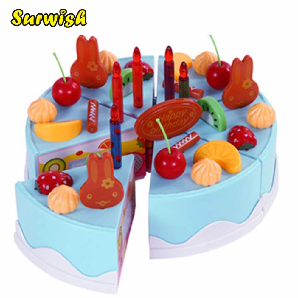 Surwish 38 шт. фрукты торт ко дню рождения резка игрушка ролевые игры дети раннего развития Образование игрушка