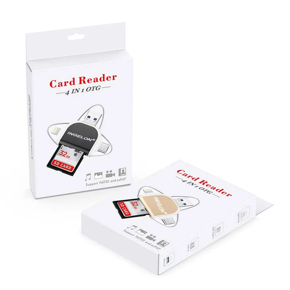 Ingelon SD Card reader xqd lector tarjetas idragon Cardreader laptop accessories micro sd reader kart okuyucu USB OTG Adapter (6)