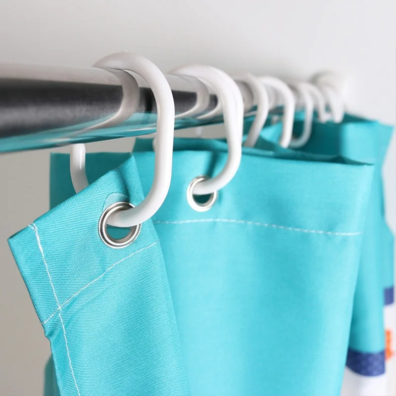 

Curtain Accessories 12pcs/set Shower Curtain Hook Hanger Ring Bath Drape Loop Clip Glide Convenient Replacement Bathroom