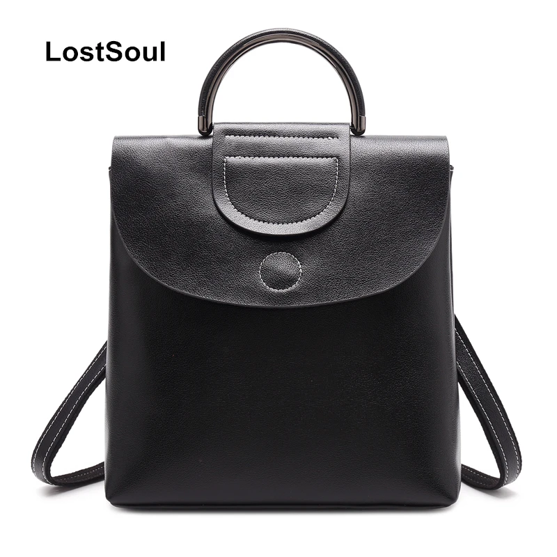 LostSoul брендовый рюкзак для женщин большой объем винтажный кожаный женский из