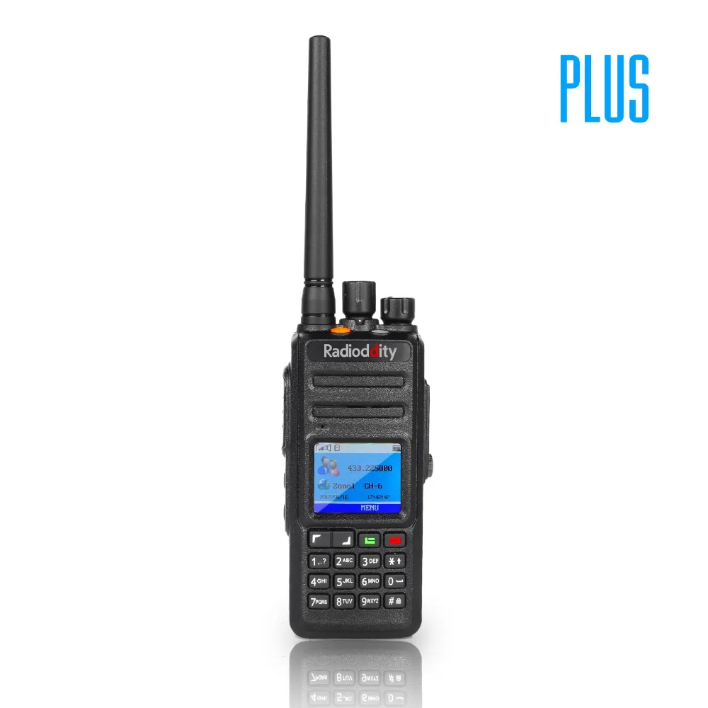 Радиочастотная рация GD-55 Plus UHF 400-470MHz 10W DMR радио Цифровая/аналоговая радиоантенна Водонепроницаемая двухсторонняя радиоантенна 2 антенны