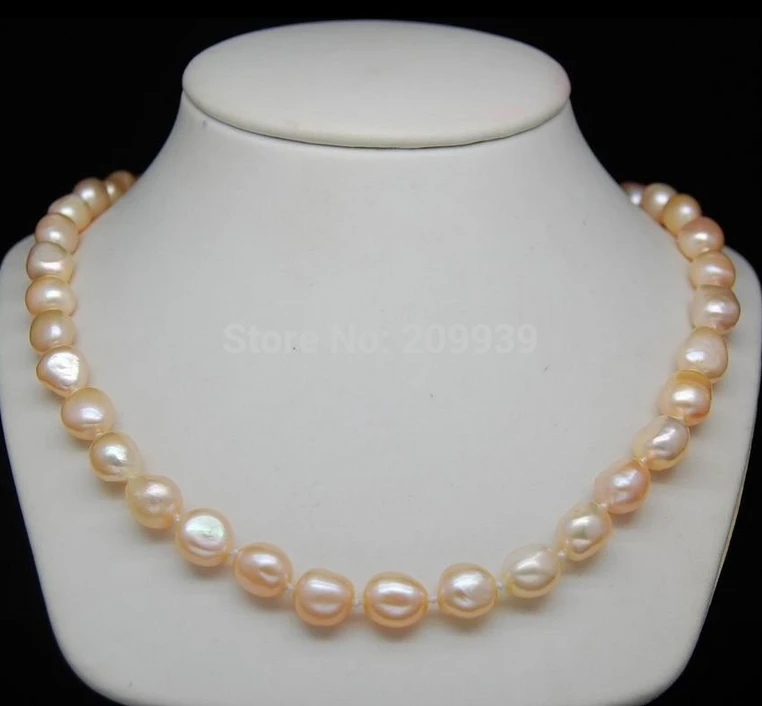 

FREE SHIPPING>>>@@ AS4141 5pc Excellent pink baroque pearl necklaces 925s