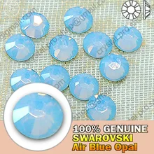 Swarovski Elements воздушный Голубой опал(285) без горячей фиксации(ss5-ss34)(2 мм-7 мм) Хрустальная с плоской стороной Стразы