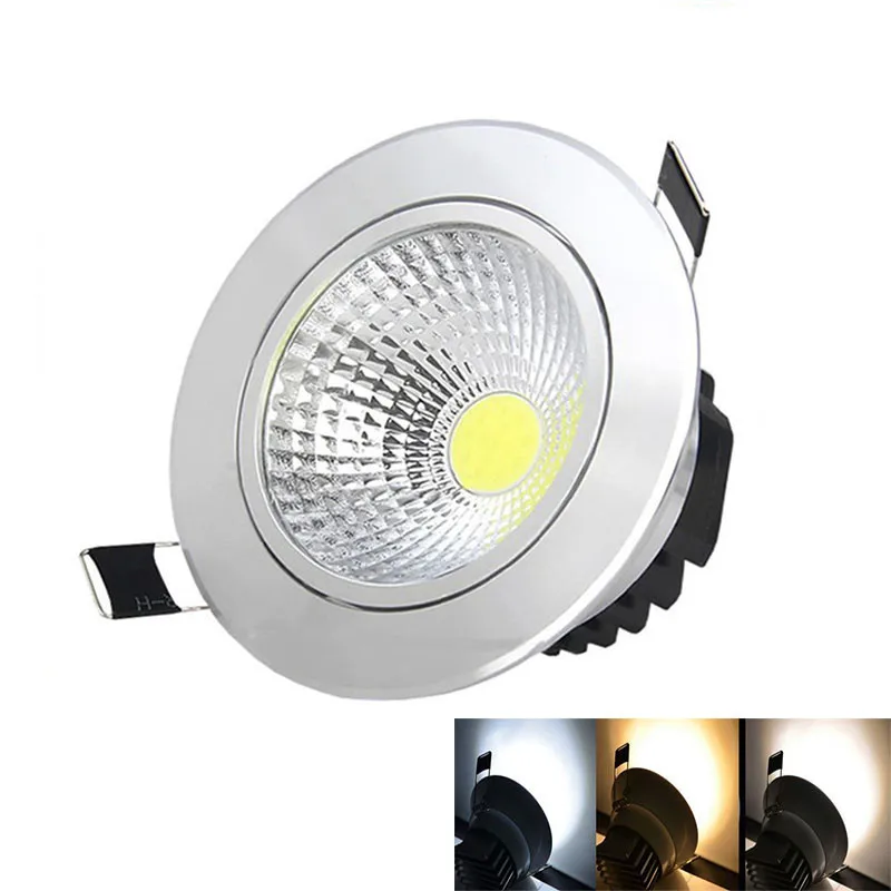 

100X Dimmable Led downlight light COB Ceiling Spot Light 5W 7W 9W 15W AC85-265V ceiling recessed Lights Indoor Lighting