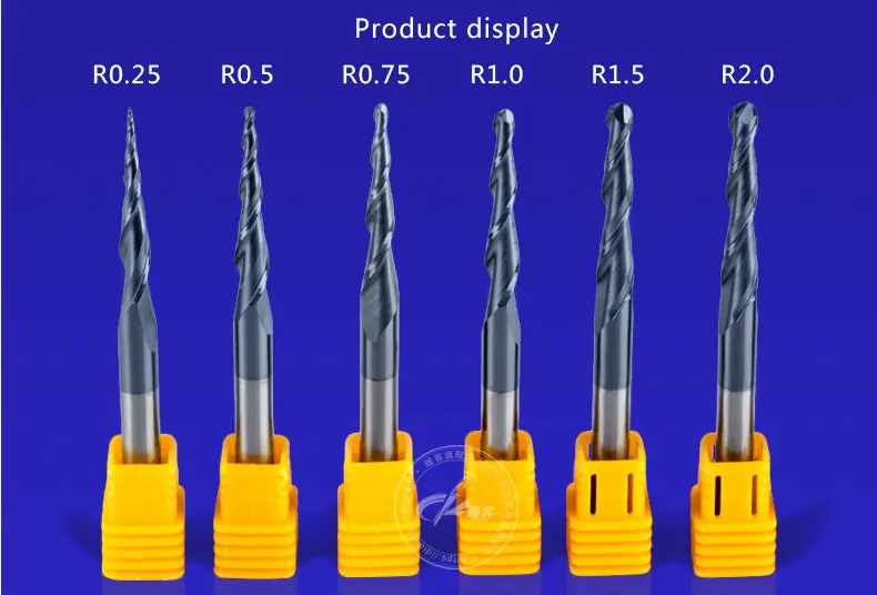 6 шт./лот 6 мм SHK нож "Gong" HRC55 твёрдый карбид-вольфрамовый покрытием с шариковым носиком и конические Концевая фреза конического типа ЧПУ Фрезерный резец инструмент
