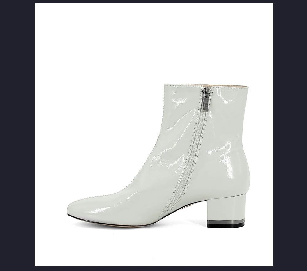 SOPHITINA/розовые ботильоны; Высококачественная Брендовая женская обувь ручной работы; белые теплые короткие плюшевые ботинки из лакированной кожи на квадратном каблуке; PB85