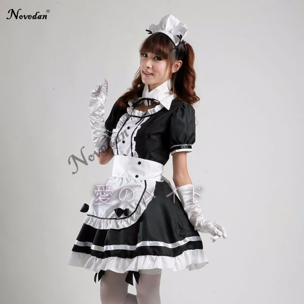 Sexy French Maid Costume Sweet Gothic Lolita Dress Anime Cosplay Sissy Maid Uniform Plus Size Halloween Costumes For Women