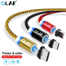 OLAF 1 м 2 м светодиодный кабель для быстрой зарядки Micro usb type C для Xiaomi Redmi Note 7 Mi9 Магнитный кабель для зарядки для iPhone X XR XS Max