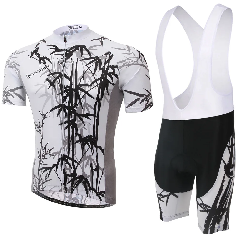 

XINTOWN Short Sleeve Men Cycling Jersey Sets Bib Short MTB Bike Bicycle Clothing Riding Sets Hombre Maillot Ropa Ciclismo