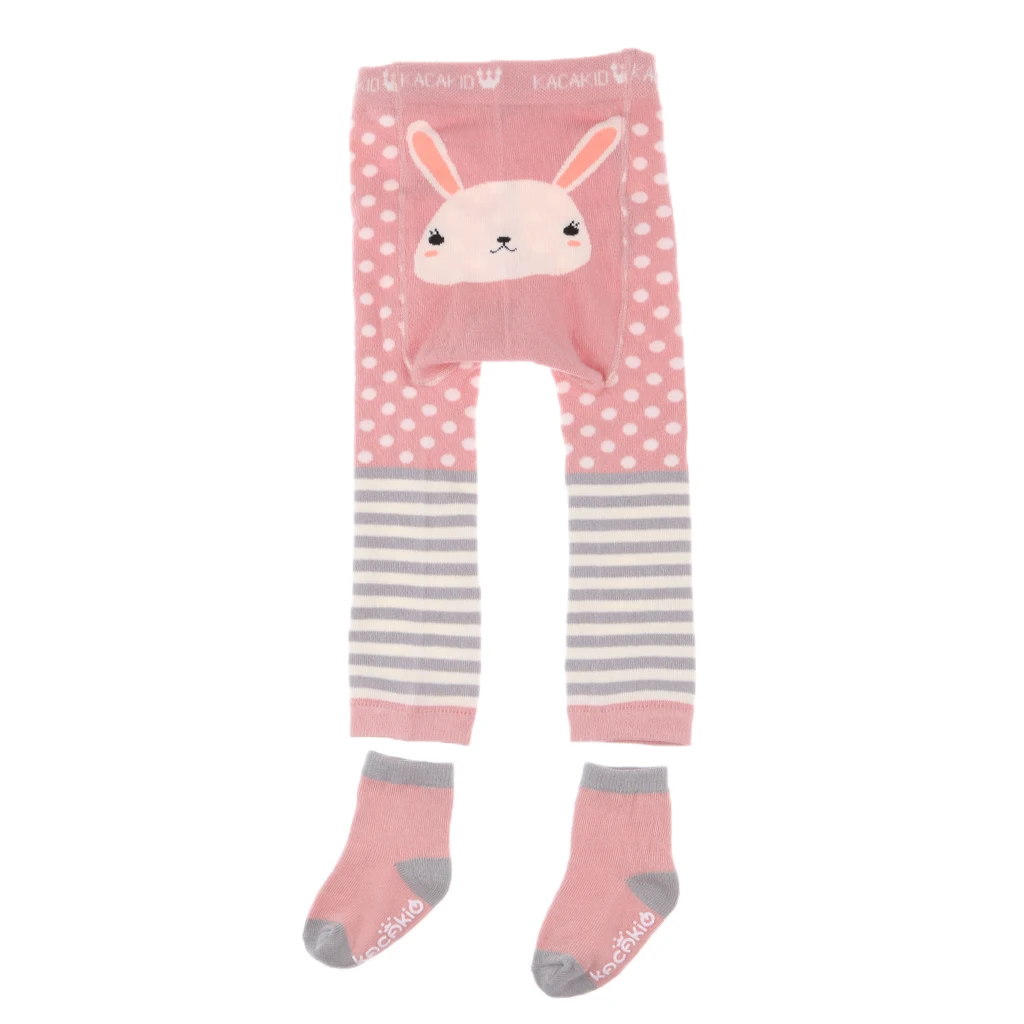 Boys Girls Warm Animal Cartoon Leggings PP Pants with Socks Yellow Bee