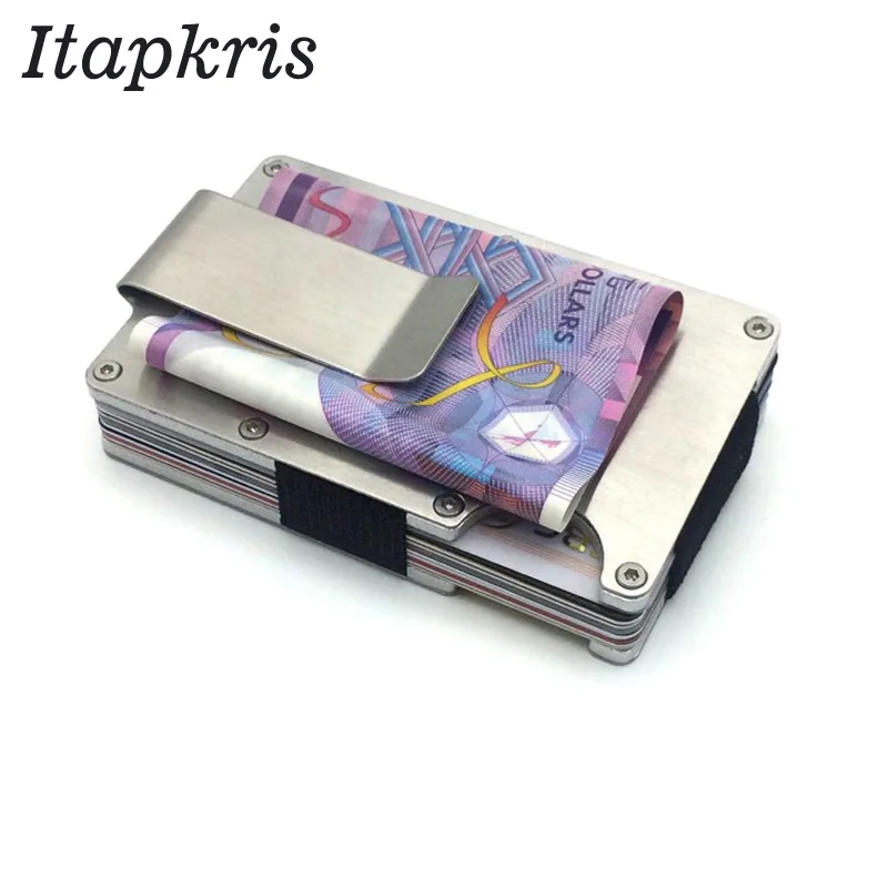 

Man Credit ID Card Holder Fashion Anti Protection Aluminum RFID Wallet Case High Quality Travel Blocking Organizer Porte Carte