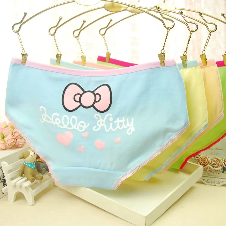 2016 new cute cotton briefs Hello Kitty low waist women underwear big