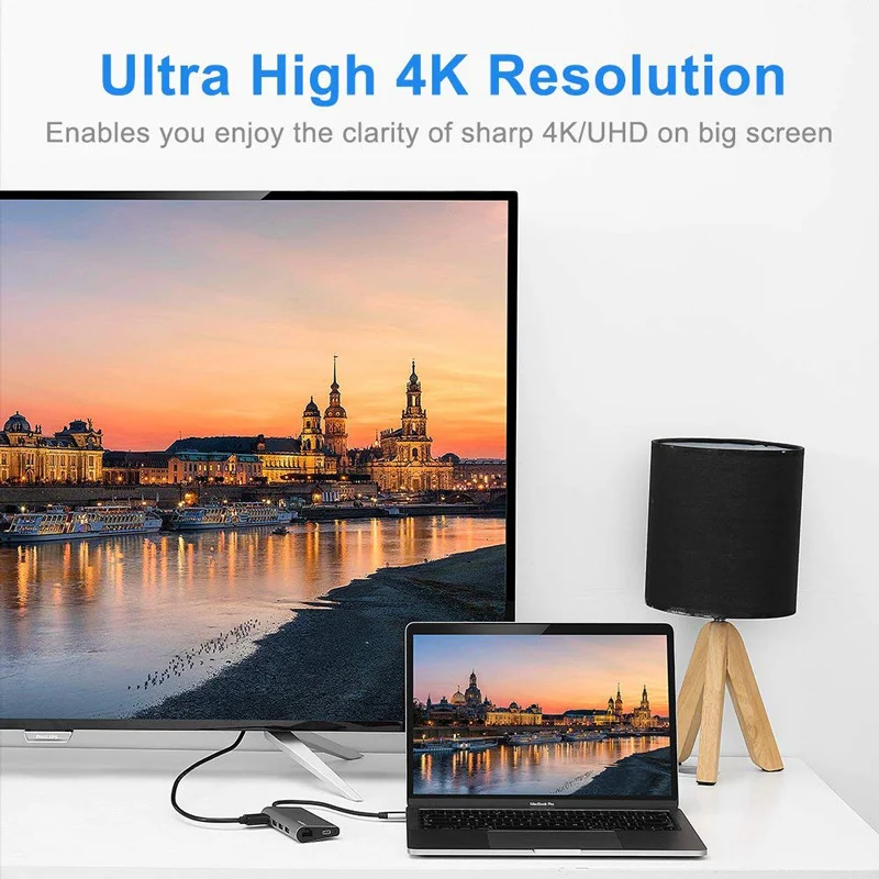 Llano usb c концентратор сплиттер usb3.0 Тип hdmi RJ45 Thunderbolt 3 verteiler для Samsung S9/S8 Huawei P20 macbook