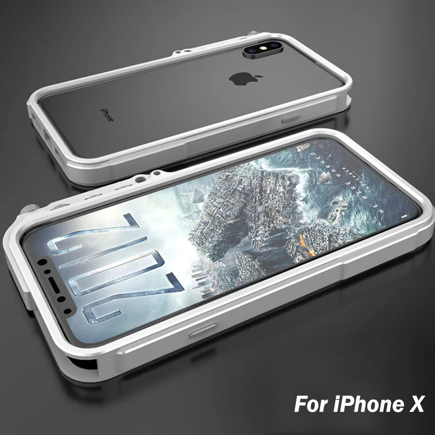 

R-just 4thdesign Trigger metal bumper for iPhone X For iPhone 10 premium Aviation Aluminum bumper phone case tactical edition