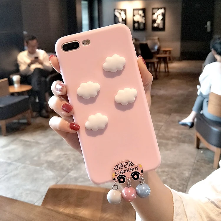 

3D Cute clouds case for iphone X XS MAX XR 10 8 7 6 6S plus soft Matte silicone phone cover 8plus Popular Tide school coque Girl