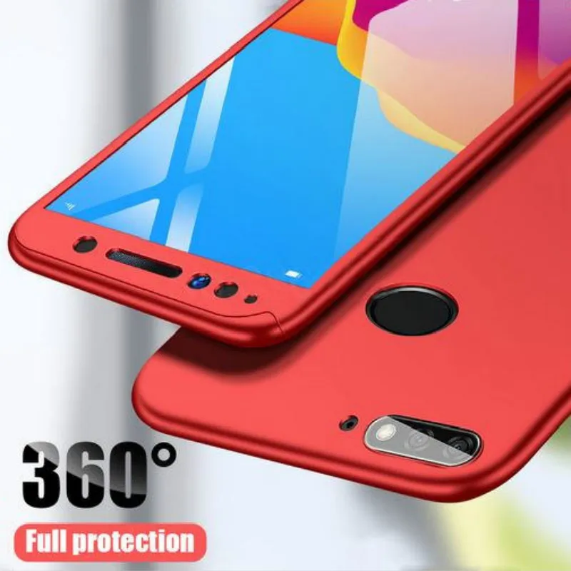 

360 Degree Full Protective Phone Case For Huawei Y7 Y6 Pro PSmart 2019 P30 P20 Mate20 Lite Pro Honor 7A 7C 8A 8C Case With Glass