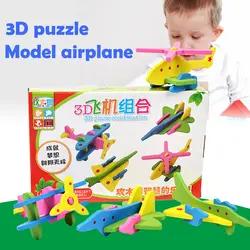 Модель самолета пазл в виде самолета деревянные головоломки 3D пазл самолет многоцветный Декор рабочего Kidsroom Новинка Игрушка Головоломка