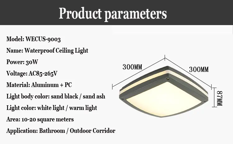 WECUS) Наружный Балконный потолочный светильник, наружный бытовой водонепроницаемый и защищенный от насекомых светодиодный светильник для лестниц, дверей, потолочных светильников
