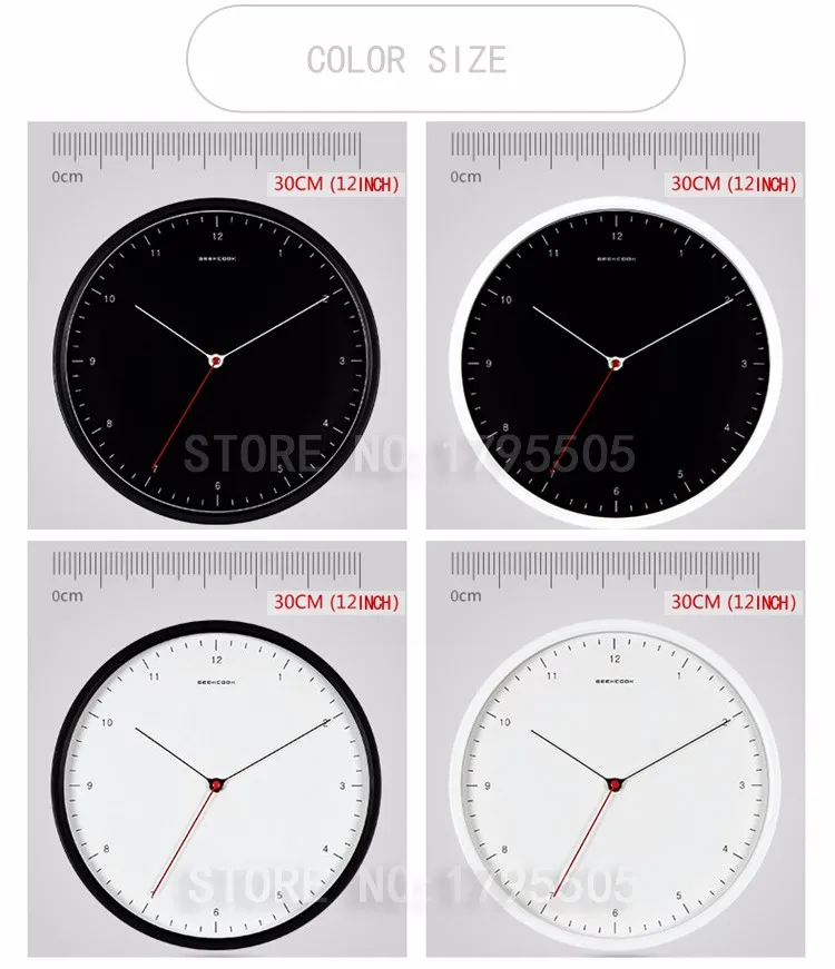 Креативные настенные часы в скандинавском стиле, металлические минималистичные черно-белые бесшумные простые современные настенные часы в скандинавском стиле C5T084