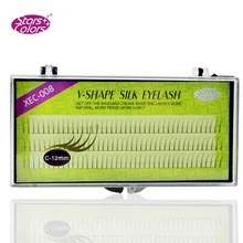 6 коробок, 2 вспышки, шелковые ресницы, 3 линии, V форма, натуральные накладные завитки, C, 2D ресницы для макияжа, инструменты