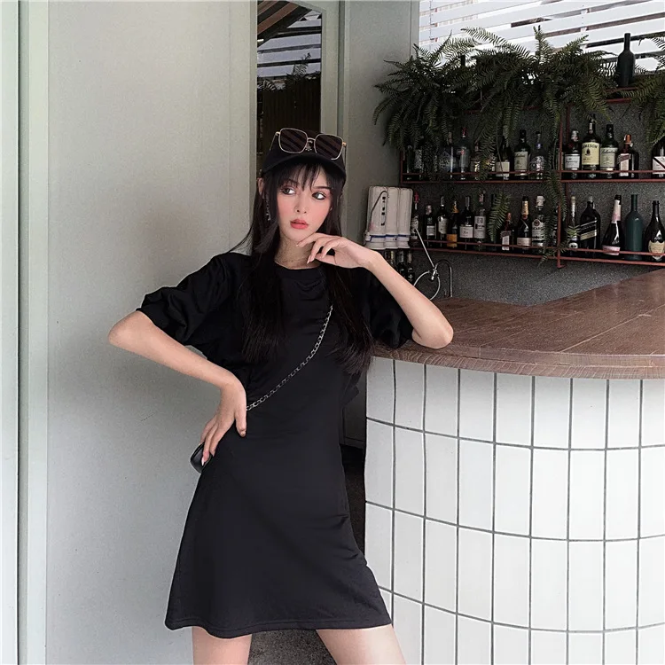 Casual Black Dress Summer Women A-Line Beach Pink Mini Dress Women Screw Thread Gray Bodycon Knitted Dress Plus Size Elbise