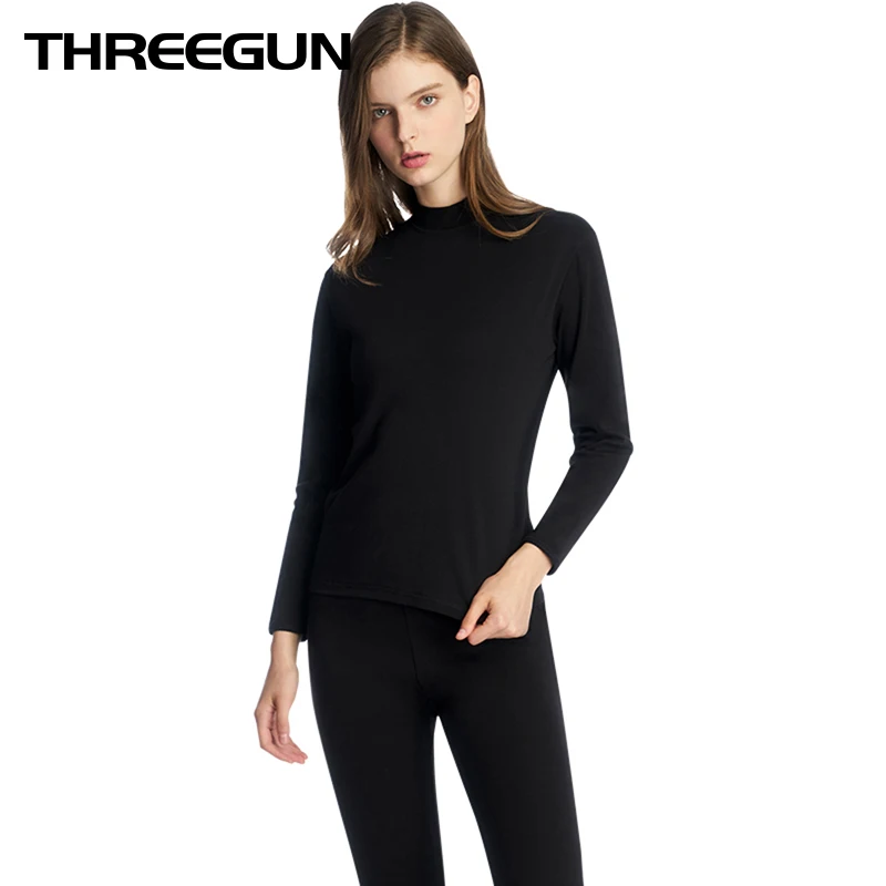 THREEGUN, Женское зимнее нижнее белье, плотное женское термобелье, комплект, кальсоны, хлопок, сохраняющие тепло, тонкие, ropa mujer Invierno