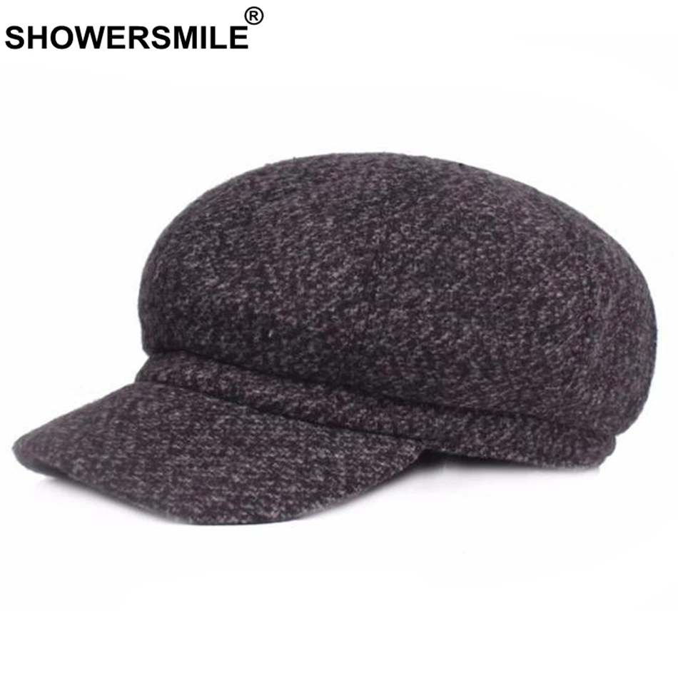 mens black newsboy cap