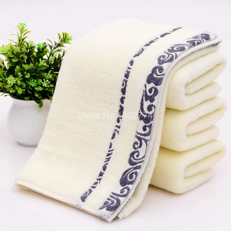 2pcs New Terry Towel 34*75cm Rectangle Orange Black Household Towels