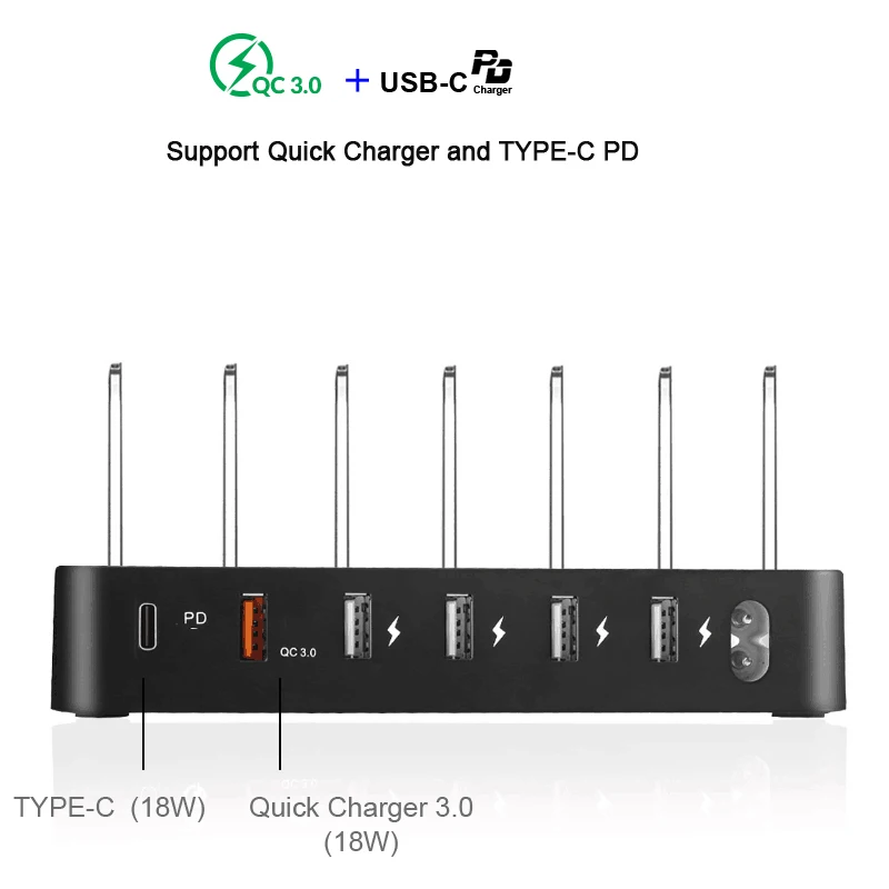 AIXXCO 9A 45W Quick Charge 3.0 Smart USB PD 3A
