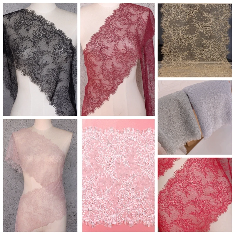 

3 M/lot France Eyelash lace trim Underwear sewing fabric DIY Home tablecloth wedding decoration decorative lace for garments