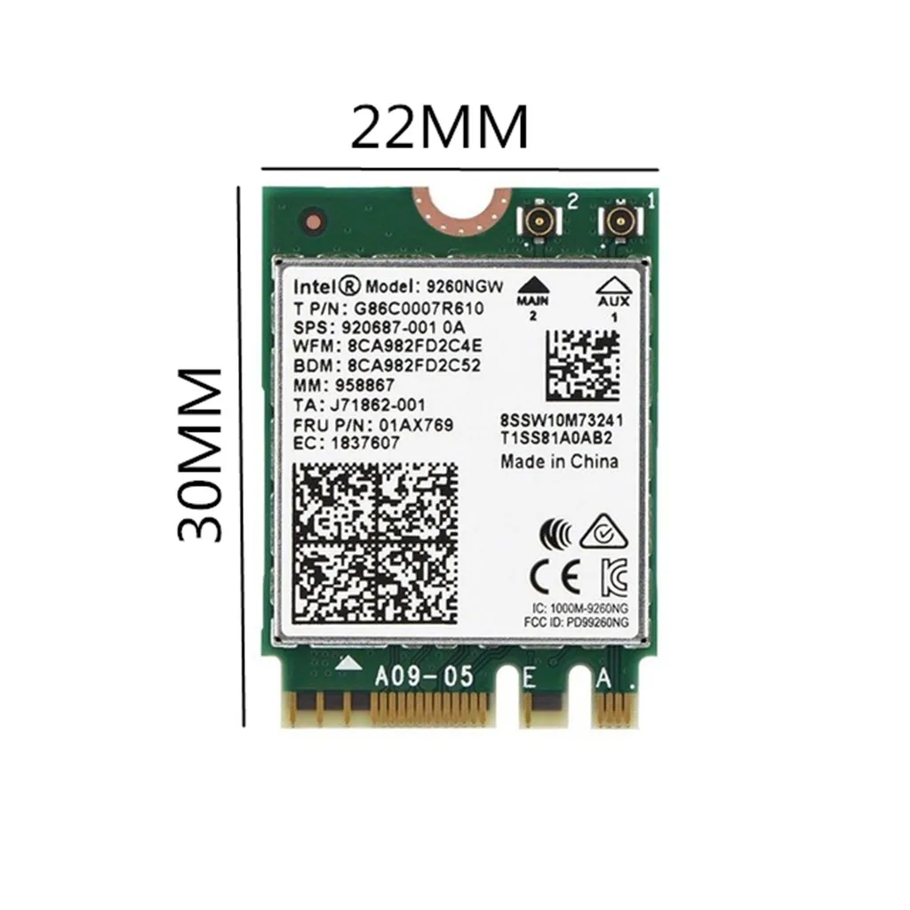 

Dual Band 1.73Gbps Wireless AC For Intel 9260NGW Card NGFF M2 Wifi Bluetooth 5.0 Network Card Bluetooth wifi adapter адаптер