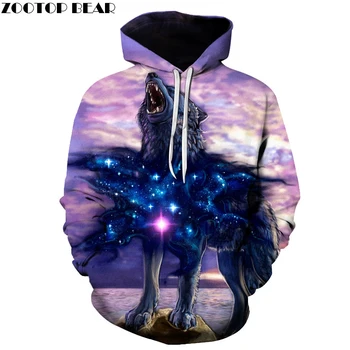 

Wolf Printed Sweatshirts Men Hoodies Funny Tracksuit 3D Pullover Autumn Winter Hoody Hooded Coat Fashion 6XL Outwear ZOOTOP BEAR