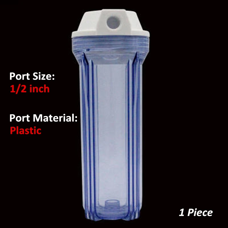 Plastic Port 4 Сброс давления 10 дюймов стандартный фильтр для чистой воды корпус латунный порт 1/" 3/4" для обратного осмоса питьевой системы - Цвет: Plastic Port 4