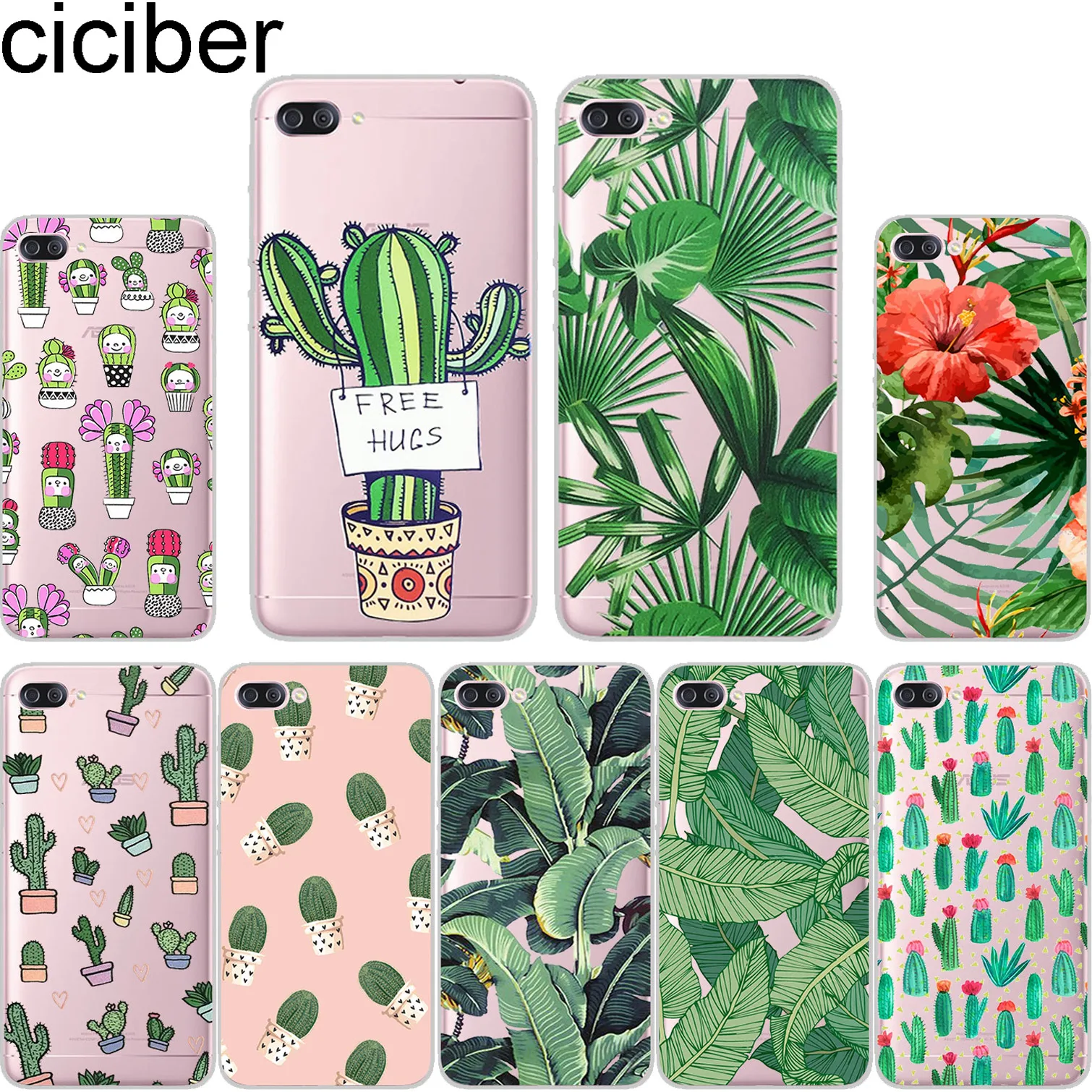 

ciciber Cactus For ASUS ZenFone 5 4 3 3S Max Pro Plus Laser Deluxe Selfie Z Q Lite Soft Silicone Cover TPU Phone Case Plant