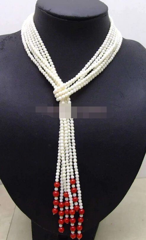 

0959 e round natural Coral 3 strands Long