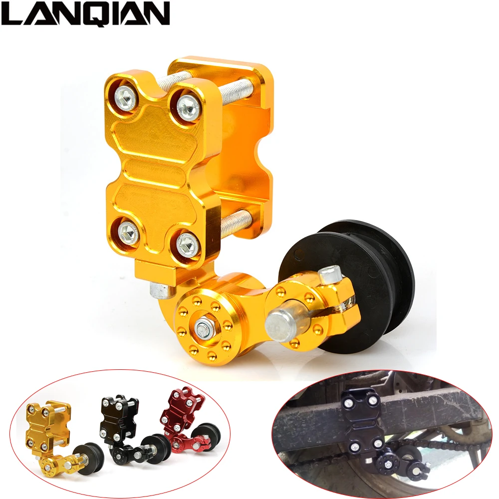Universal Motorcycle Aluminum Rubber Chain Tensioner ATV Chopper Bike