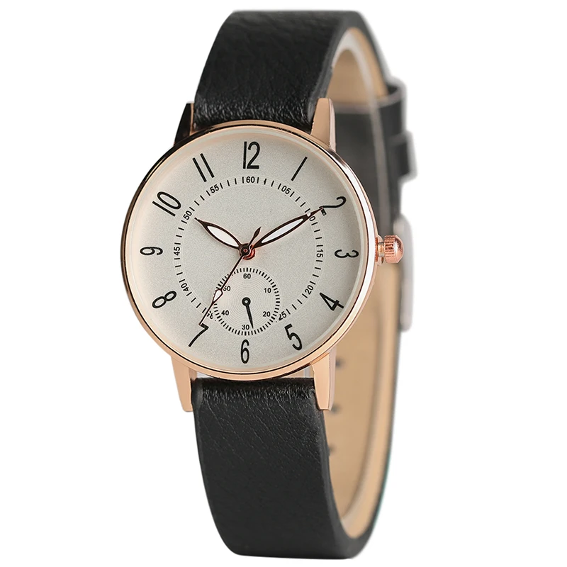 

Minimalist Style Standard Round Dial Arabic Numbers Analog Modern Women Quartz Leather Bracelet Watch Women's Wrist Reloj Mujer