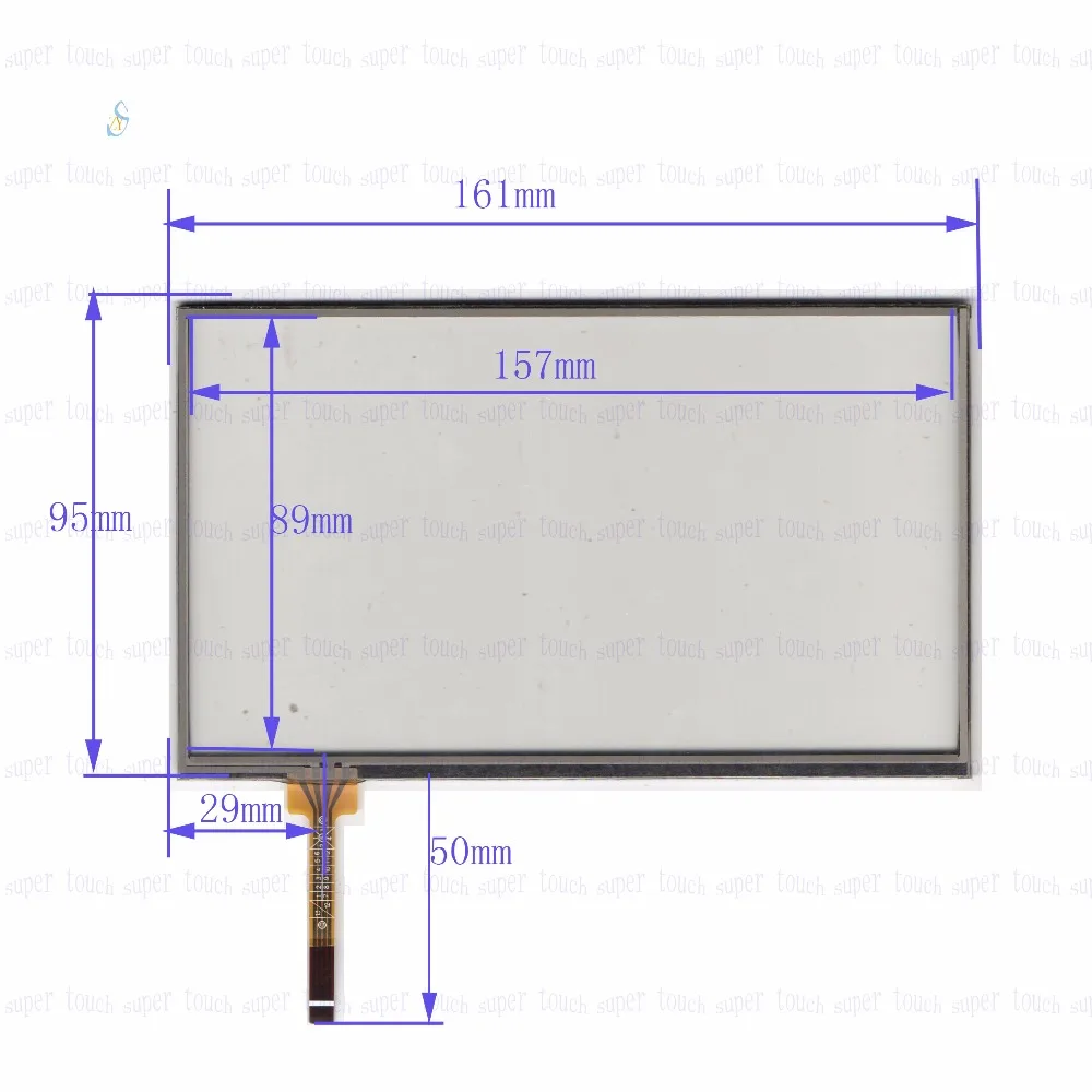4-проводная резистивная сенсорная панель ZhiYuSun для автомобильного DVD-проигрывателя, 161*95 см, диагональ экрана 161*95 GPS-навигатора