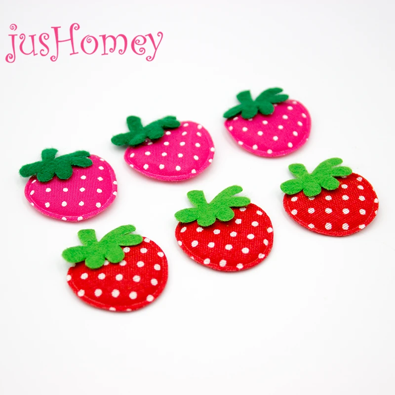 

200pcs Handmade Felt Strawberry Appliques Non-woven Padded Strawberry Patches for Baby Clothes,Hairpins,Dolls Embellishment