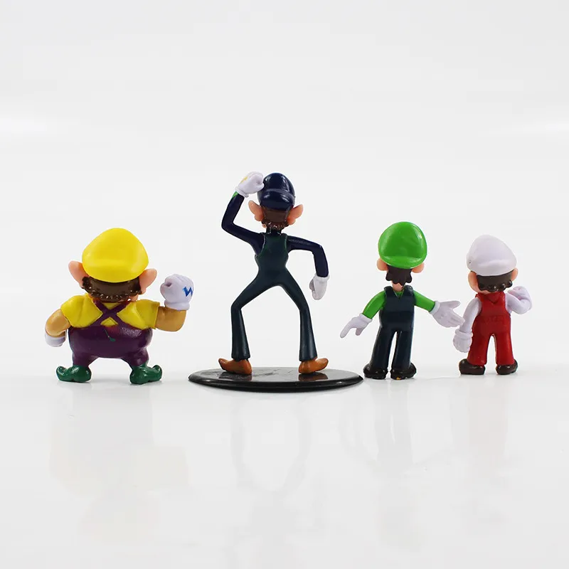 10pcs/set Super Mario Bros Luigi Peach PVC Action Figures Donkey Kong Wario Waluigi Toad Anime Figurines Kids Toys