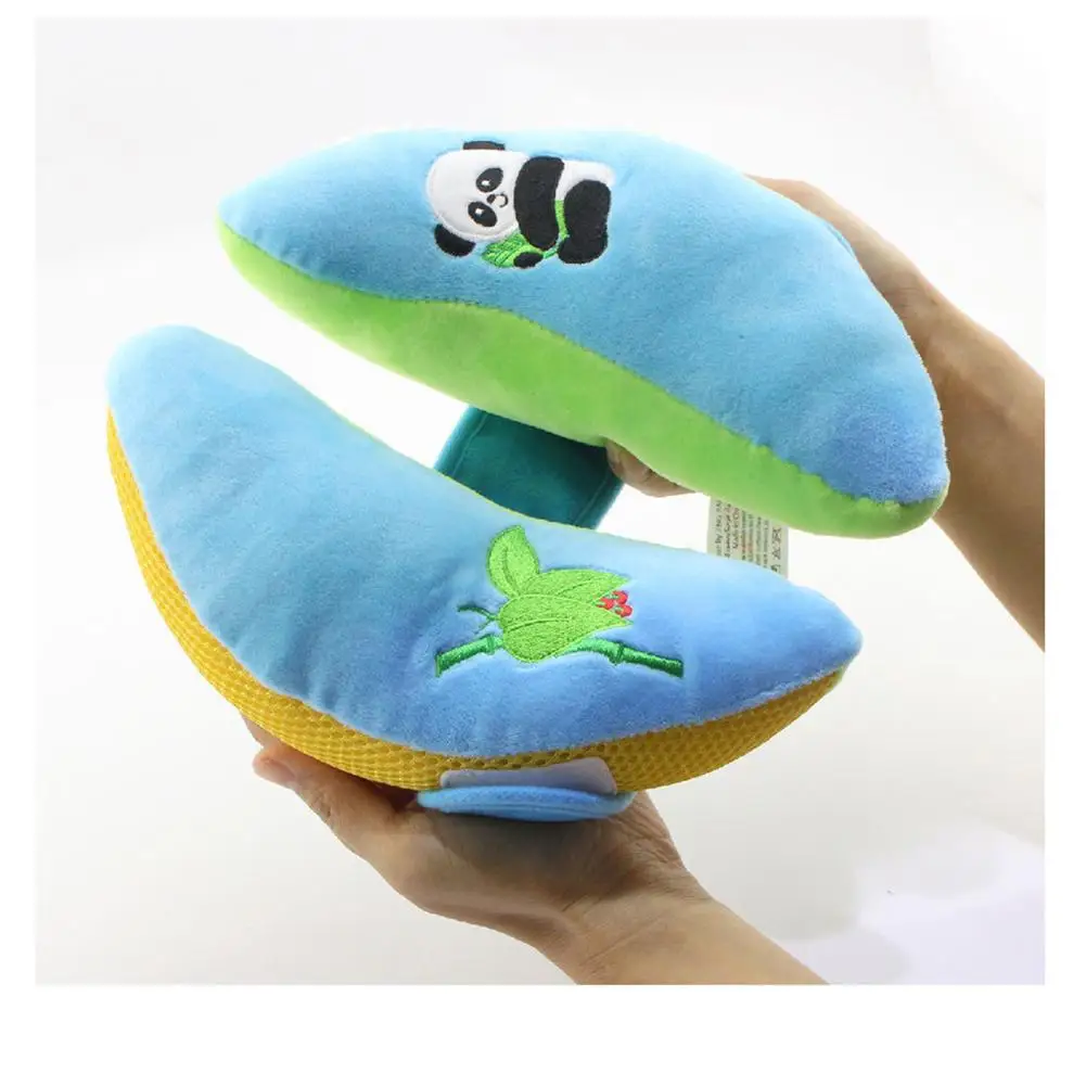 

2Pcs /set Baby Neck Pillow +Eye Mask Cloth Car Seat Safety Banana Panda Cartoon Fixed Body Head Support Baby Pillow