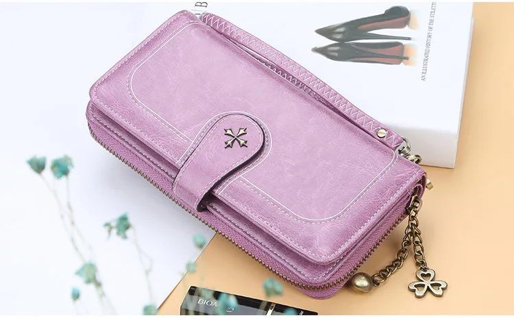 Fashion Long Women Wallets Vintage High Quality PU Leather Card Holder Female Purse Zipper Big Brand Wallet For Girl
