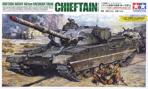 

TAMIYA  MODEL 1/25 SCALE  military models #30608 British Medium Tank Chieftain plastic model kit