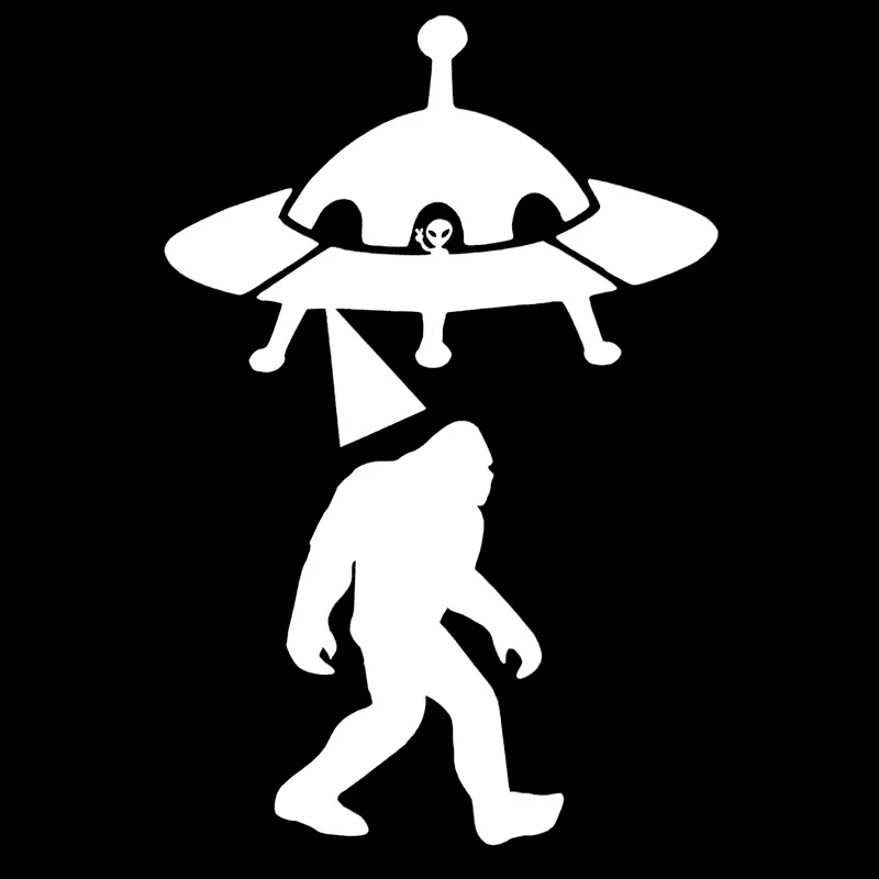 9 6 см * 14 4 Sasquatch Abduction UFO Alien Bigfoot Автомобильная наклейка виниловый