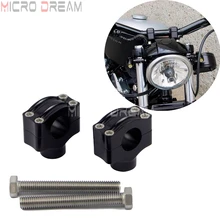 Черный руль мотоцикла " стойки для руля баров Крепление зажим для Harley Dyna Bobber Touring Sportster XL 883 1200 Заказные Softail