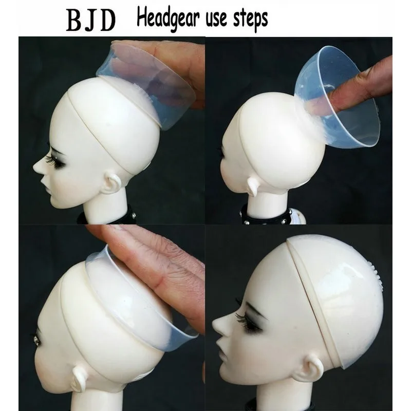 

Doll Accessories Head Clear Silicone Wig Cap Protection Cover Mask For 1/8 1/6 1/4 1/3 BJD SD Headgear Anti-dye Kids Toy