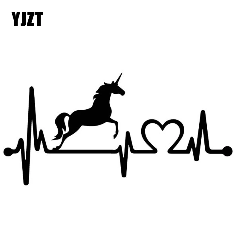 

YJZT 17.5CM*8.8CM The Love Of Unicorns Body Of Car Decorate Car Sticker Vinyl Decal Black/Silver C4-1736